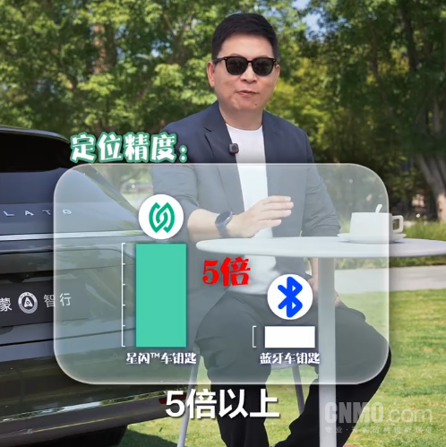 余承东科普星闪手机车钥匙：定位精度是蓝牙的5倍以上